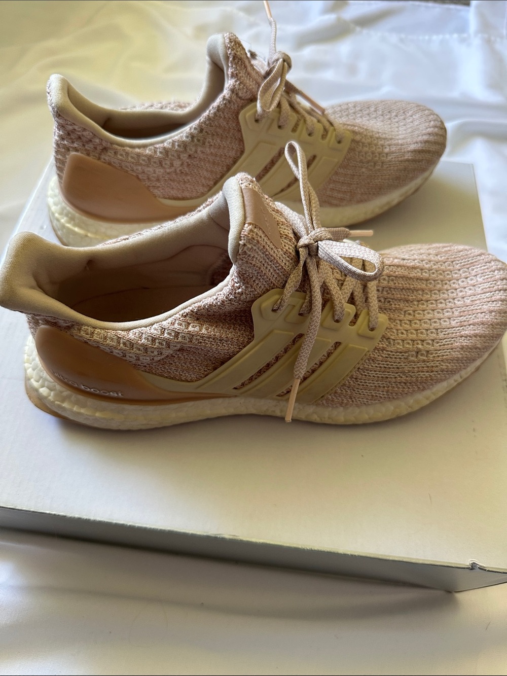 adidas Ultra Boost Women's Pale Pink Beige Running Shoes